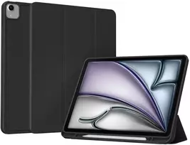 Accezz išmanusis silikoninis atverčiamas dėklas, skirtas iPad Air 13 colių (2026) M4 / (2025) M3 / (2024) M2 – Juodas