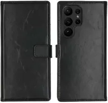 Selencia natūralios odos atverčiamas dėklas, skirtas Samsung Galaxy S23 Ultra – Juodas