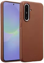 Dėklas Accezz MagSafe odinis galinis dangtelis, skirtas Samsung Galaxy A36 / A56 – Sienna Brown