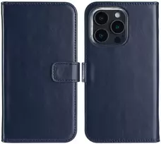 Selencia natūralios odos atverčiamas dėklas, skirtas iPhone 16 Pro – Mėlynas