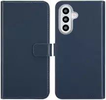 Selencia natūralios odos atverčiamas dėklas, skirtas Samsung Galaxy A26 – mėlynas