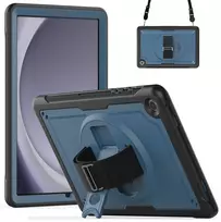 Accezz tvirtas galinis dangtelis su peties dirželiu, skirtas Samsung Galaxy Tab A9 Plus – mėlynas