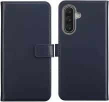 Selencia natūralios odos atverčiamas dėklas, skirtas Samsung Galaxy A18 (4G) / A17 (4G/5G) – Mėlynas