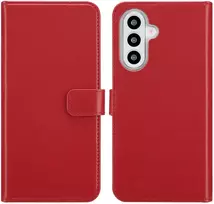 Selencia natūralios odos atverčiamas dėklas, skirtas Samsung Galaxy A26 – raudonas