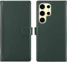 Selencia natūralios odos atverčiamas dėklas, skirtas Samsung Galaxy S25 Ultra – žalias
