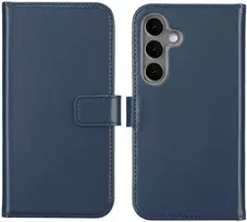 Selencia natūralios odos atverčiamas dėklas, skirtas Samsung Galaxy S25 – Mėlynas