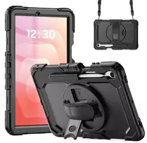Accezz tvirtas galinis dangtelis su peties dirželiu, skirtas Samsung Galaxy Tab S11 Ultra – juodas