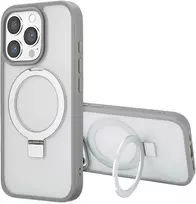 Dėklas Accezz žiedinis stovas su nugarėlės dėklu ir MagSafe, skirtas iPhone 16 Pro Max – pilkas