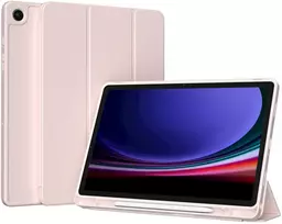 Accezz išmanusis silikoninis atverčiamas dėklas, skirtas Samsung Galaxy Tab A9 Plus – rožinis