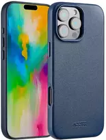 Dėklas Accezz MagSafe odinis galinis dangtelis, skirtas iPhone 16 Pro Max – Nightfall Mėlyna