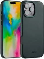 Dėklas Accezz MagSafe odinis galinis dangtelis, skirtas iPhone 16 Pro Max – kedro žalia