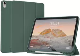 Accezz išmanusis silikoninis atverčiamas dėklas, skirtas iPad 11 (2025) 11 colių A16 / iPad 10 (2022) 10.9 colio – tamsiai žalias