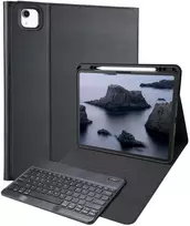 Accezz „Bluetooth“ klaviatūros dėklas su atlenkiamu dangteliu, skirtas iPad Air 13 colių (2026) M4 / (2025) M3 / (2024) M2 – QWERTZ / DE – Juodas