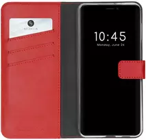 Selencia natūralios odos atverčiamas dėklas, skirtas iPhone 13 Pro Max – raudonas