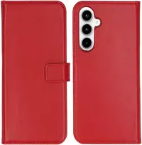 Selencia natūralios odos atverčiamas dėklas, skirtas Samsung Galaxy A55 – raudonas