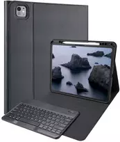 Accezz „Bluetooth“ klaviatūros dėklas su atlenkiamu dangteliu, skirtas iPad Pro 13 (2025) M5 / (2024) M4 – QWERTZ / DE – Juodas