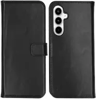 Selencia natūralios odos atverčiamas dėklas, skirtas Samsung Galaxy A55 – juodas