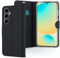 Accezz piniginės tipo TPU atverčiamas dėklas, skirtas Samsung Galaxy S24 FE – juodas