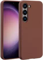 Accezz skysto silikono dėklas su MagSafe, skirtas Samsung Galaxy S23 – New Tea Brown