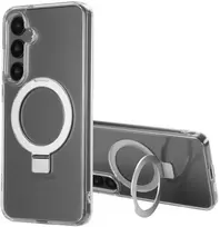 Dėklas Accezz nugarėlė su žiedu-stovu ir MagSafe funkcija, skirta Samsung Galaxy S24 Plus – skaidrus