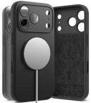 Juodas dėklas Apple iPhone 17 Pro Max / 18 Pro Max telefonui "Ringke Silicone Magnetic Magsafe"