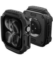 Matinis juodas dėklas Apple Watch 12 (42 mm) laikrodžiui "Spigen Rugged Armor"