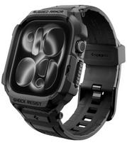 Matinis juodas dėklas - apyrankė Apple Watch 12 (42 mm) laikrodžiui "Spigen Rugged Armor Pro"