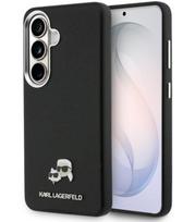 Juodas dėklas Samsung Galaxy S26 Plus telefonui "Karl Lagerfeld Grained PU Leather K&CH Heads Magnetic Case"