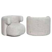 Richmond Interiors Fotelis Talley cream tweed su pasukimo funkcija