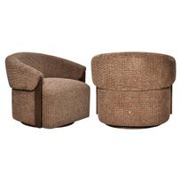 Richmond Interiors Fotelis Marina brown blockweave su pasukimo funkcija fire retardant