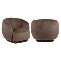Richmond Interiors Fotelis Negreslo brown fluffy su pasukimo funkcija
