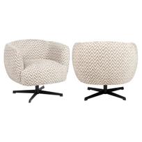 Richmond Interiors Fotelis Estelle sand chevron su pasukimo funkcija