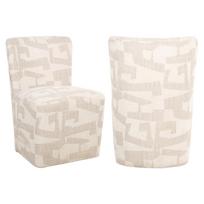 Richmond Interiors Valgomojo kėdė LORAIN Beige Graffic (su ratukais)