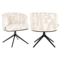 Richmond Interiors Valgomojo kėdė CHEYENNE Beige Graffic (pasukama)