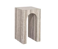 Richmond Interiors Šoninis kavos staliukas  Dulce grey faux travertine
