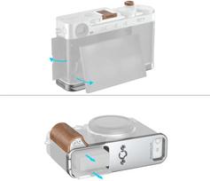 Szybkozłączka SmallRig L-Shaped Mount Plate with Wooden Handle for FUJIFILM X-E5 (Rosewood, Silver) (5984) | 5984 | 6941590030241