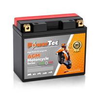 Akumuliatorius PowerTec YT12B-4, AGM, motociklinis, 10 Ah, 12 V, 130 A, starterinis, švino rūgštinis