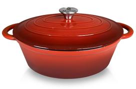 Emaliuotas ketaus puodas Allesken Rodeluxe, Ø22 cm, 4.3 l, raudona sp.