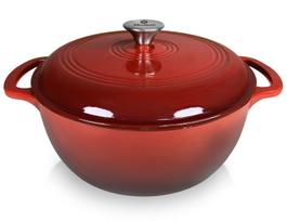 Emaliuotas ketaus puodas Allesken Rodeluxe, Ø28 cm, 5.6 l, raudona sp.