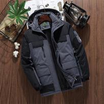Prekinis ženklas Winter Parkas Vyriškas šiltas storas vėjui atsparus striukė Vyriškas kokybiškas kelių kišenių paltas su gobtuvu Vyriški vandeniui atsparūs viršutiniai drabužiai M -9xl 9XL black