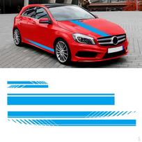 5 vienetų automobilių lipdukai, ilgų juostų lipdukas, universalus gaubtas, kėbulo pusė, atsparus vandeniui mėlyna