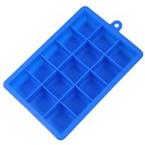 15 grotelių silikoninis ledo kubelių padėklas, didelis formų formavimo milžinas, 3 x 3 x 3 CM kvadratas mėlyna
