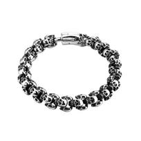 Gothic Vintage Stainless Steel Skull Bangle for Men Punk Trend Personalized Amulet Bracelets  Jewelry Gifts Dropshipping 22.5cm gray