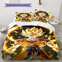 Son Goku Rašto Patalynė, Antklodės Komplektas Antklodės Užvalkalas Pagalvės Užvalkalas Namų Gimtadienio Dovana (1 * antklodės užvalkalas + 2 * pagalvės užvalkalai, be šerdies) 140x200cm