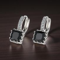 Black Zircon Ear Cuff Earrings - European & American Style Hot-Selling Jewelry Electroplated varis