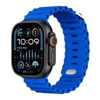 Silikoninis vandenyno dirželis Apple Watch juostai Ultra 3/2 49mm 46mm 45mm 42mm 44mm 41mm Sportinis apyrankė iWatch 11 10 9 8 7 6 5 SE juosta 40-41mm(S11-10 42mm) karališkos mėlynos spalvos