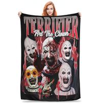 Terrifier Art The Clown Netikras Dovanų pledas Vyrams Moterims Jaukus Pūkuotas Mėtomasis pledas Svetainei 50x60 colių Įvairių dydžių 80x120cm gray