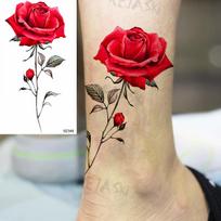 Spalvotos rožinės mados pėdos Laikinos tatuiruotės moterims Vaikams Kiaulpienės Gyvūnai Realistiškos netikros tatuiruotės Kūno menas Papuošimas Tatuiruotės Popierius red