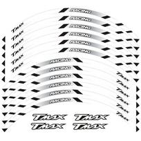12 Strips Motorcycle Reflective decals Wheels Moto Rim Stickers decoration Styling protection rim sticker For YAMAHA T MAX white