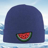 Watermelon slice black seeds red yummy Unisex Women Unisex Knitted Hat Beanie Pullover Cap Winter Thermal Warm Christmas Outdoor Cy blue